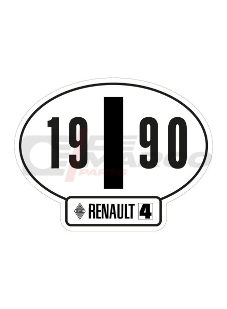 Italian Identification Sticker Renault 4 Year 1990