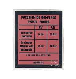 Pegatina de presión de neumáticos para Renault 4 F4 (furgoneta)