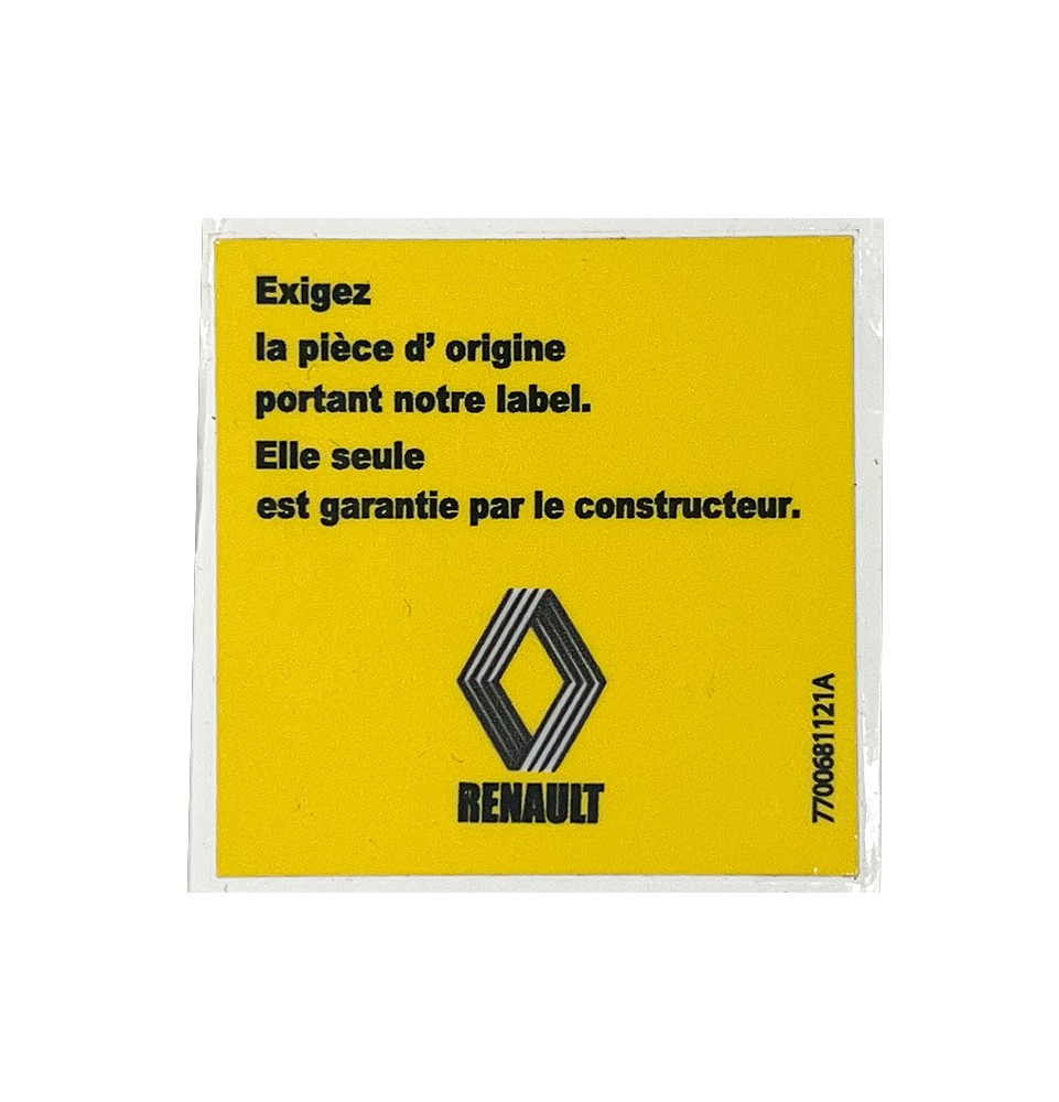 Adesivo Renault "EXIGEZ LA PIÈCE D'ORIGINE"