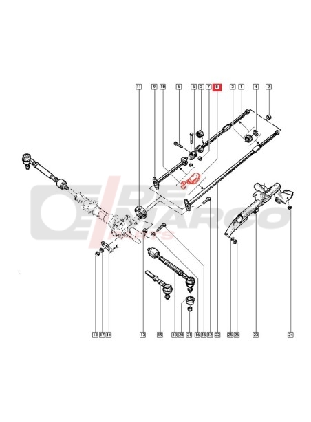 Steering column boot complete with plastic bushing R4 Renault 4