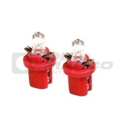 Pair of 12V red LED bulbs for dashboard on Renault 4 and Renault 5