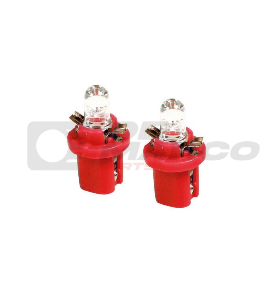 Pair of 12V red LED bulbs for dashboard on Renault 4 and Renault 5