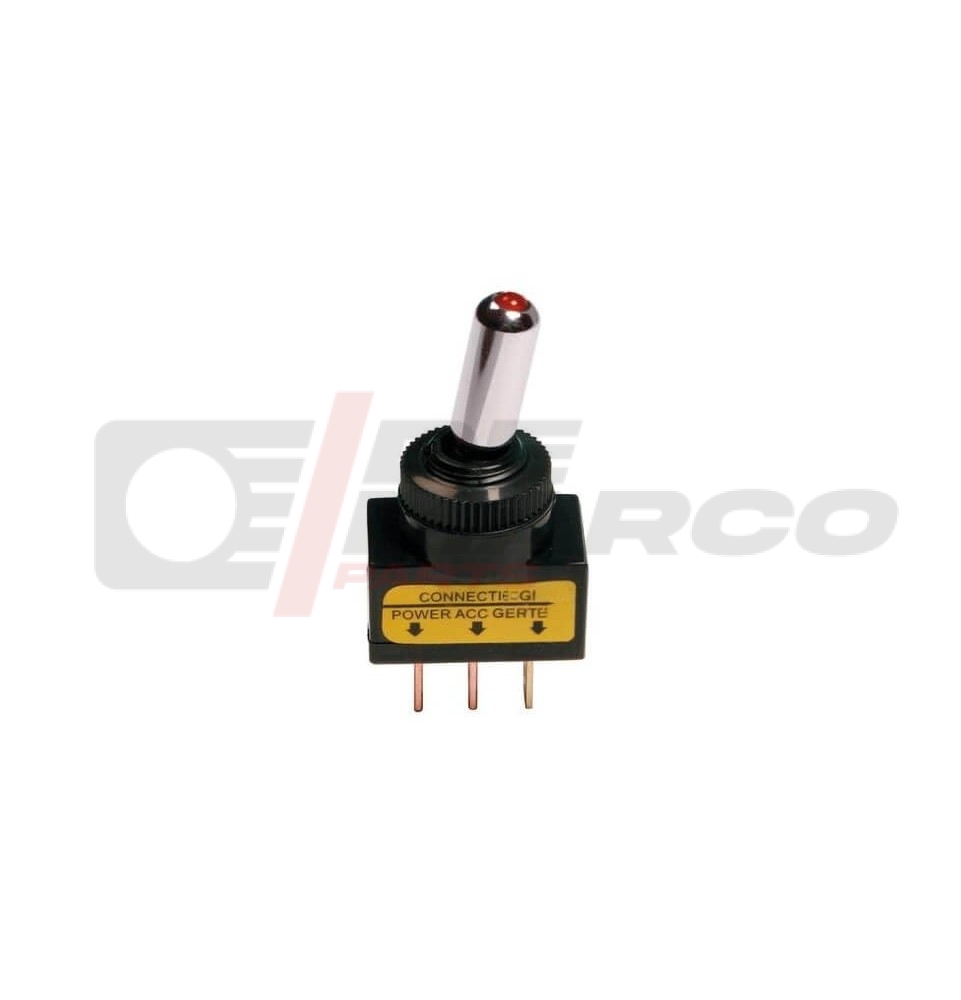 Interruptor de palanca con luz LED roja