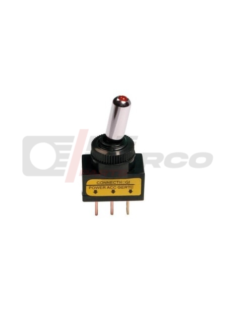 Interruptor de palanca con luz LED roja