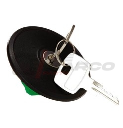 Tapón de depósito negro con llave para Renault 4, R5, R6, Dauphine, R8...