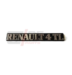 Chrome RENAULT 4 TL inscription with black plastic base