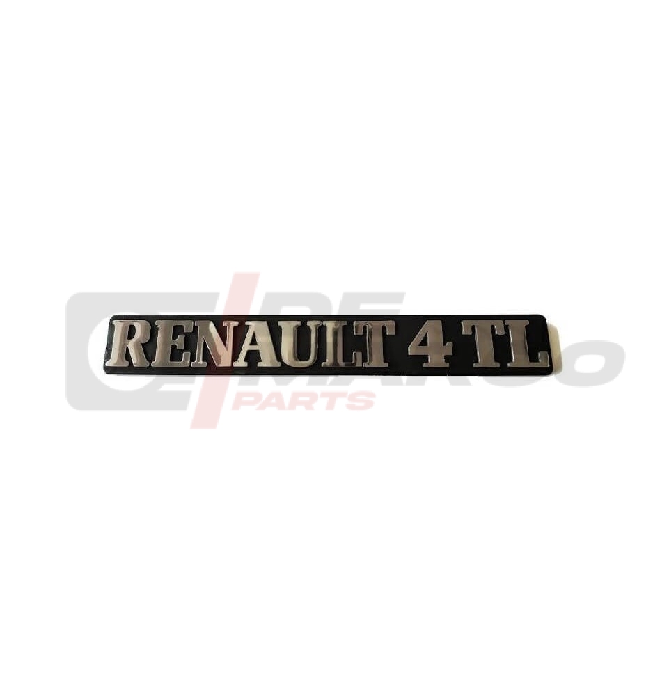 Chrome RENAULT 4 TL inscription with black plastic base