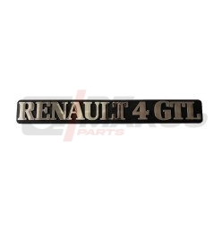 Chrome RENAULT 4 GTL inscription with black plastic base