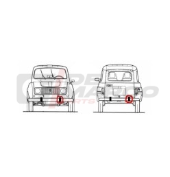 Protector de goma del parachoques delantero izquierdo o trasero derecho de Renault 4