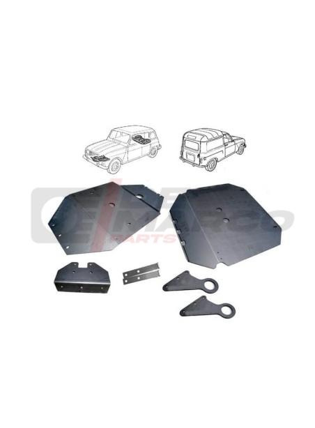 Kit galvanized OFF ROAD protection plates for Renault R4