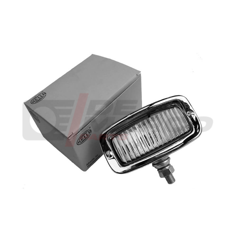 Luz de marcha atrás adicional completa Hella, con soporte de metal cromado