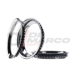 Set 4 anelli inox di abbellimento per cerchi ruota 13''