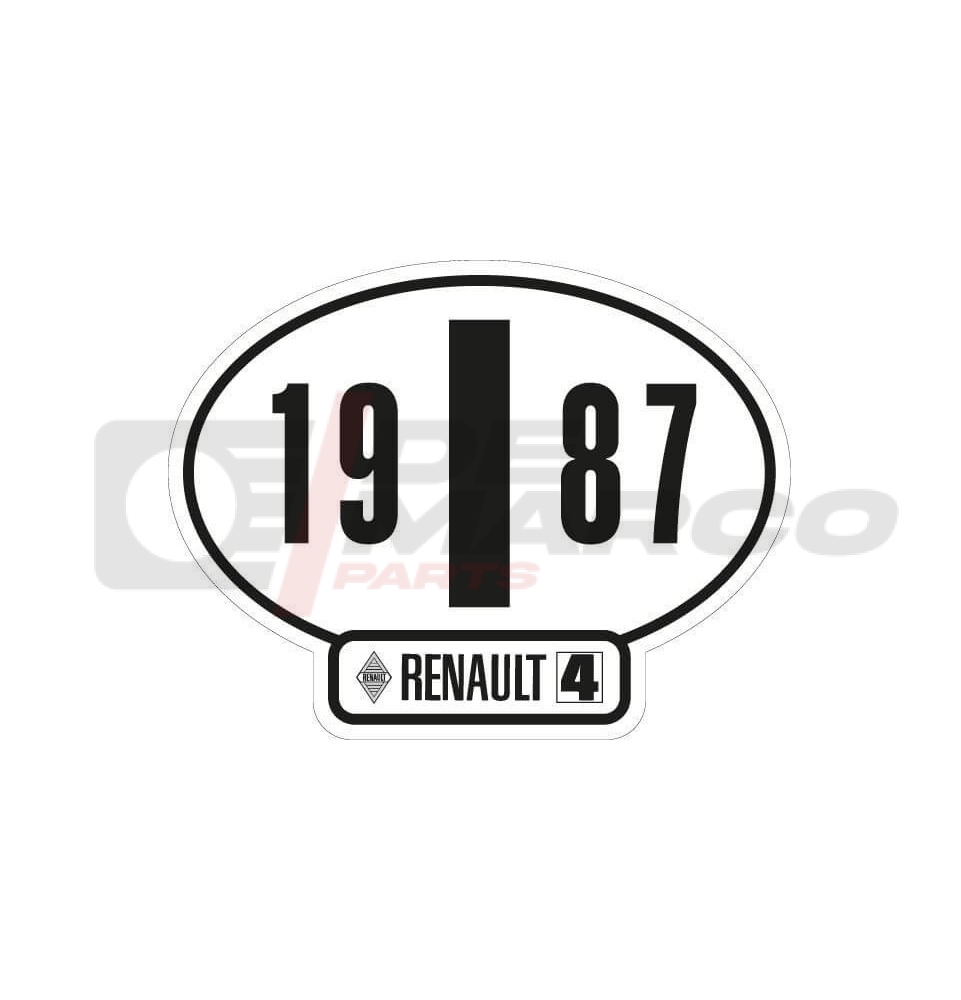 Adhesivo de identificación italiano Renault 4, año 1987
