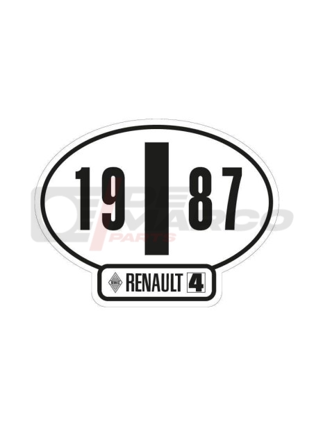 Adhesivo de identificación italiano Renault 4, año 1987