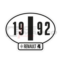 Italian identification sticker Renault 4 year 1992