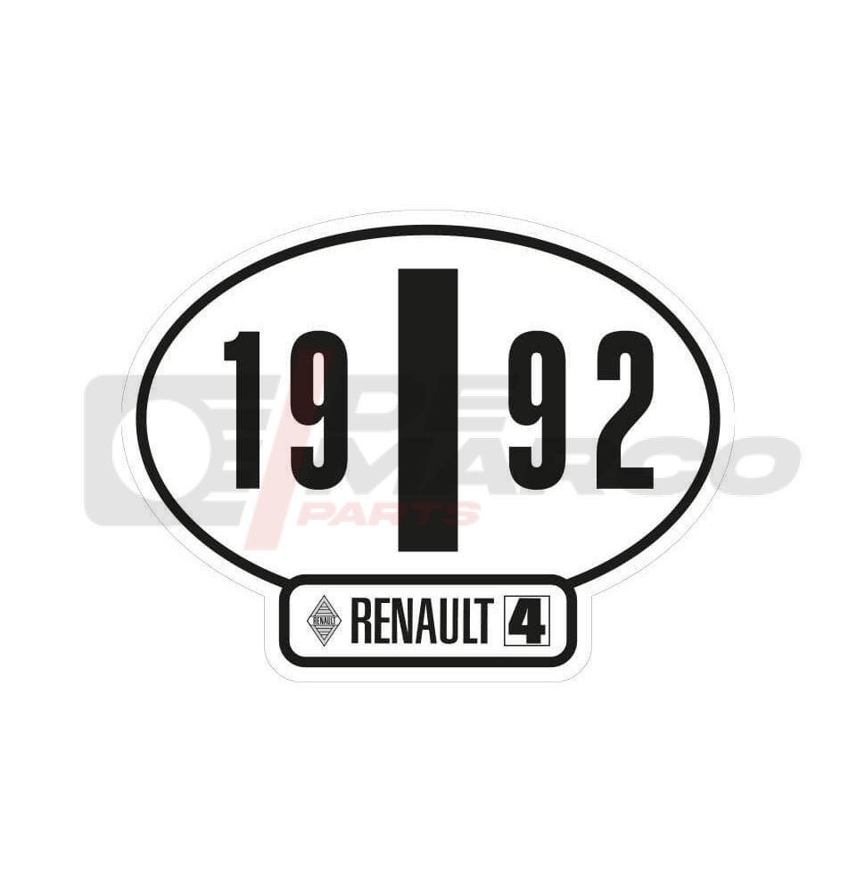 Italian identification sticker Renault 4 year 1992