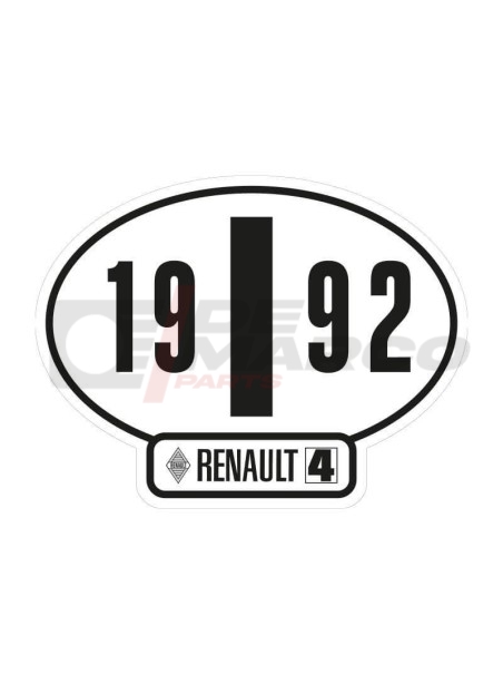 Italian identification sticker Renault 4 year 1992