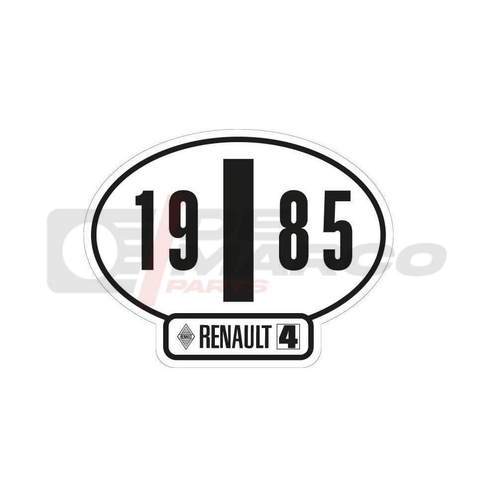 Adhesivo de identificación italiano del Renault 4, año 1985