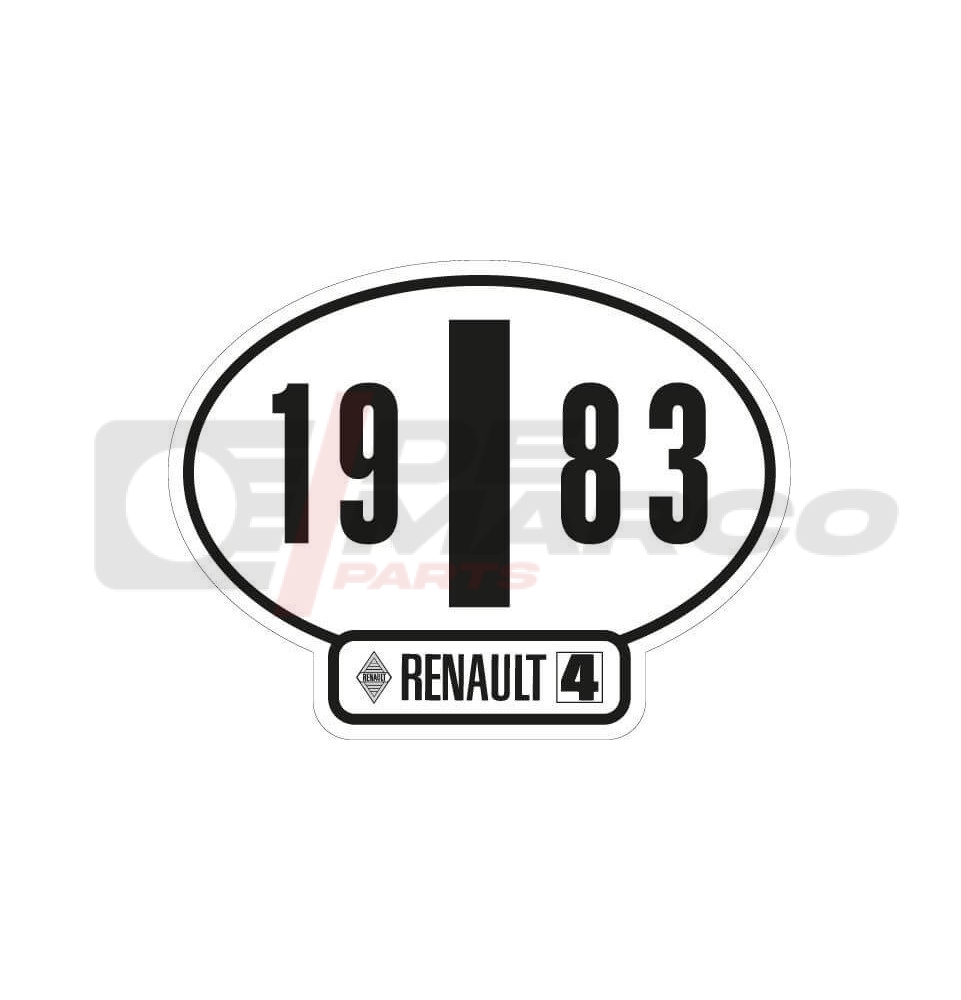 Italian identification sticker Renault 4 year 1983