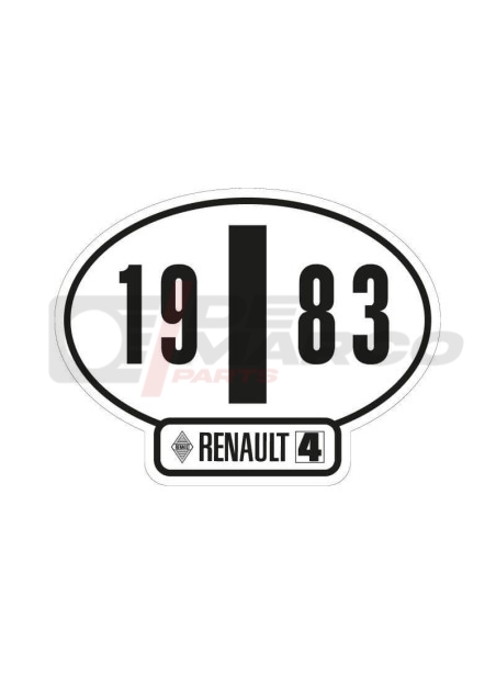 Adesivo identificativo Italia Renault 4 anno 1983
