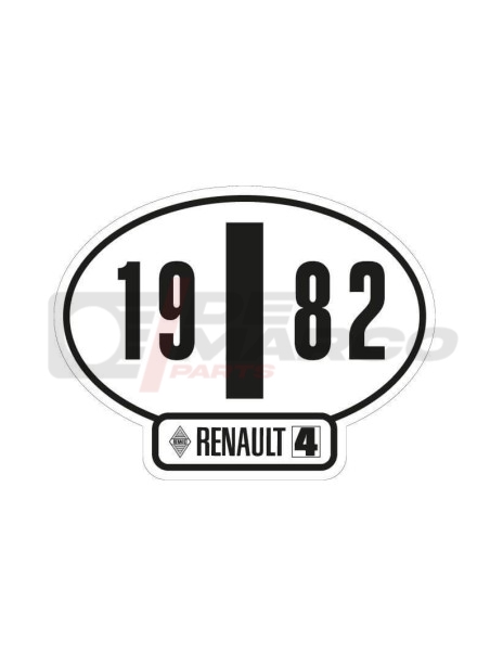 Adhesivo de identificación italiano Renault 4, año 1982