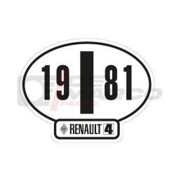 Italian identification sticker Renault 4 year 1981
