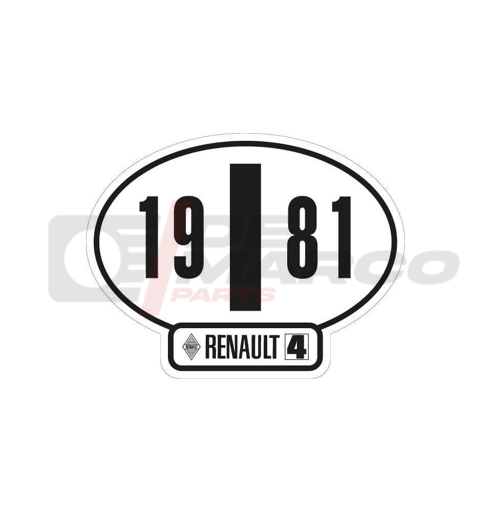 Adhesivo de identificación italiano Renault 4, año 1981