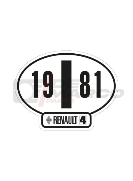 Adhesivo de identificación italiano Renault 4, año 1981