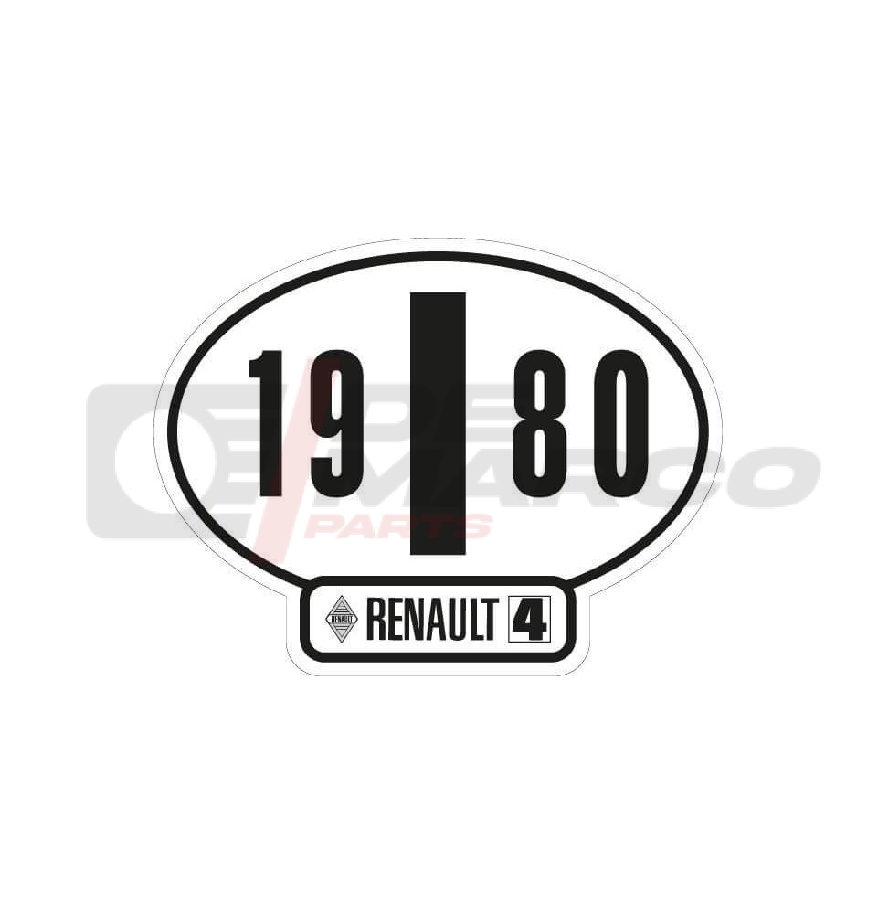 Adesivo identificativo Italia Renault 4 anno 1980