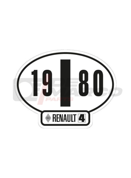 Adesivo identificativo Italia Renault 4 anno 1980