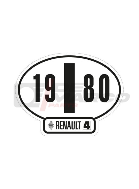 Adhesivo de identificación italiano Renault 4, año 1980