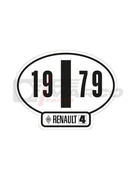 Adesivo identificativo Italia Renault 4 anno 1979