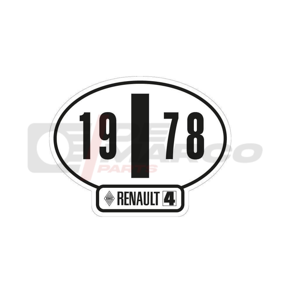Adhesivo de identificación italiano Renault 4, año 1978