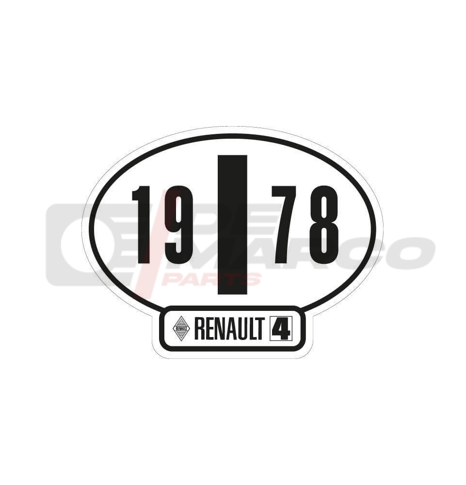 Italian identification sticker Renault 4 year 1978