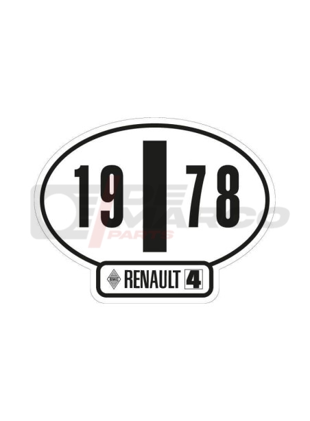 Italian identification sticker Renault 4 year 1978