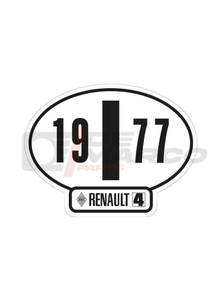 Adhesivo de identificación italiano Renault 4, año 1977