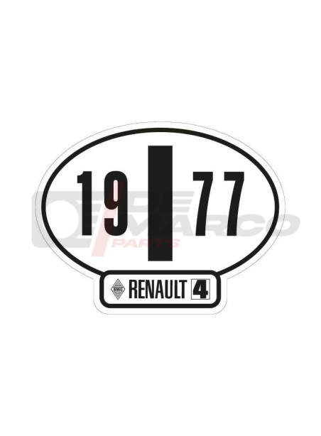 Italian identification sticker Renault 4 year 1977