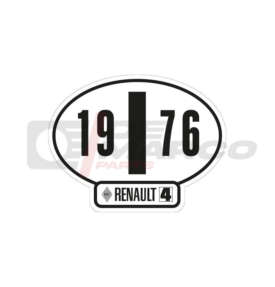 Adhesivo de identificación italiano del Renault 4, año 1976