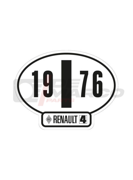 Adhesivo de identificación italiano del Renault 4, año 1976
