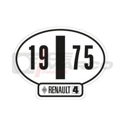 Adhesivo de identificación italiano del Renault 4, año 1975