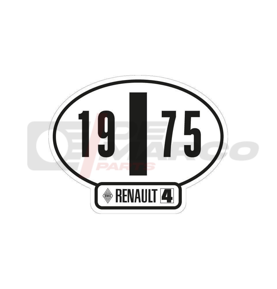 Adhesivo de identificación italiano del Renault 4, año 1975