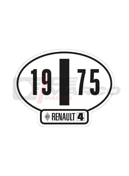 Adhesivo de identificación italiano del Renault 4, año 1975