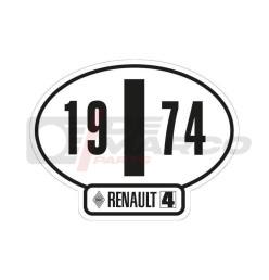 Italian identification sticker Renault 4 year 1974