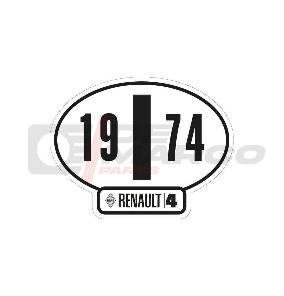 Adhesivo de identificación italiano Renault 4, año 1974
