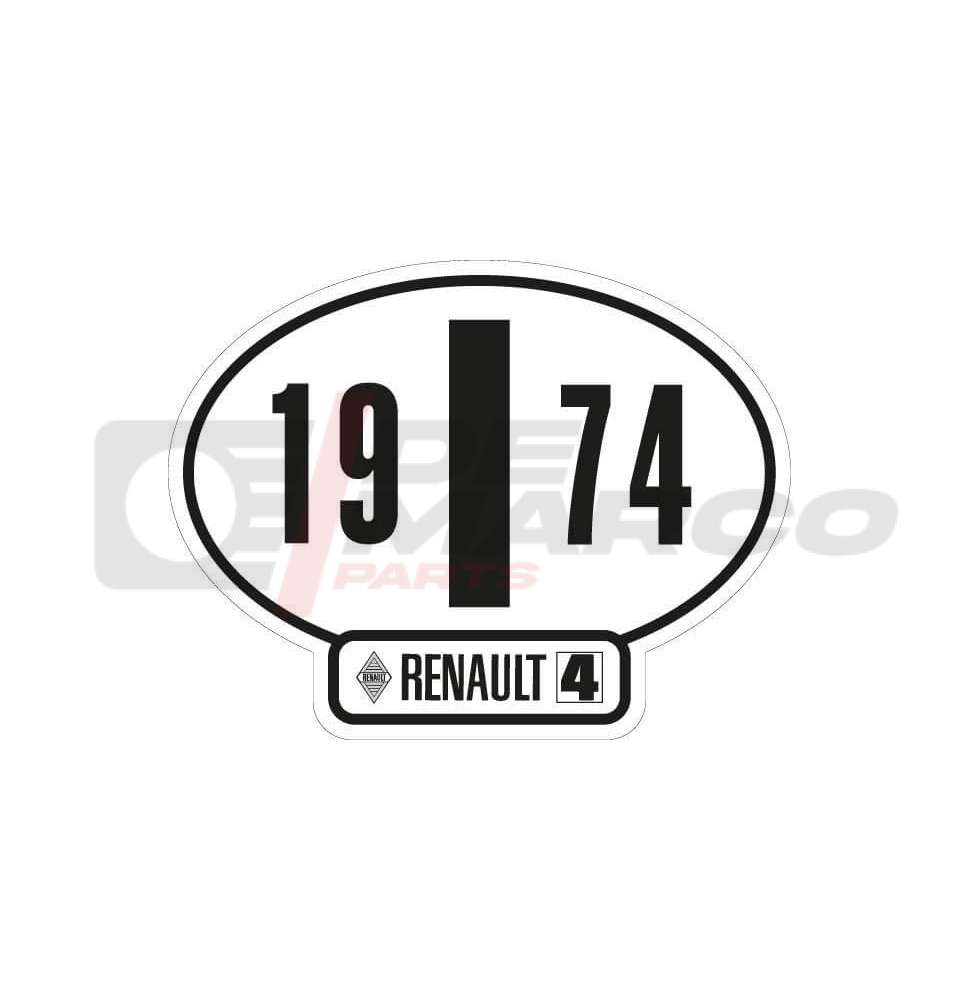 Italian identification sticker Renault 4 year 1974