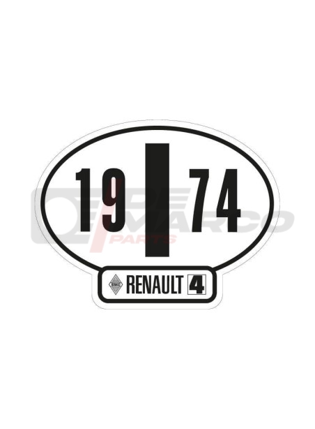 Italian identification sticker Renault 4 year 1974