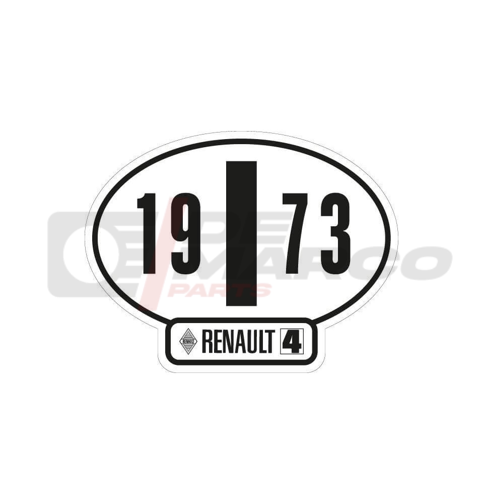 Adhesivo de identificación italiano del Renault 4, año 1973