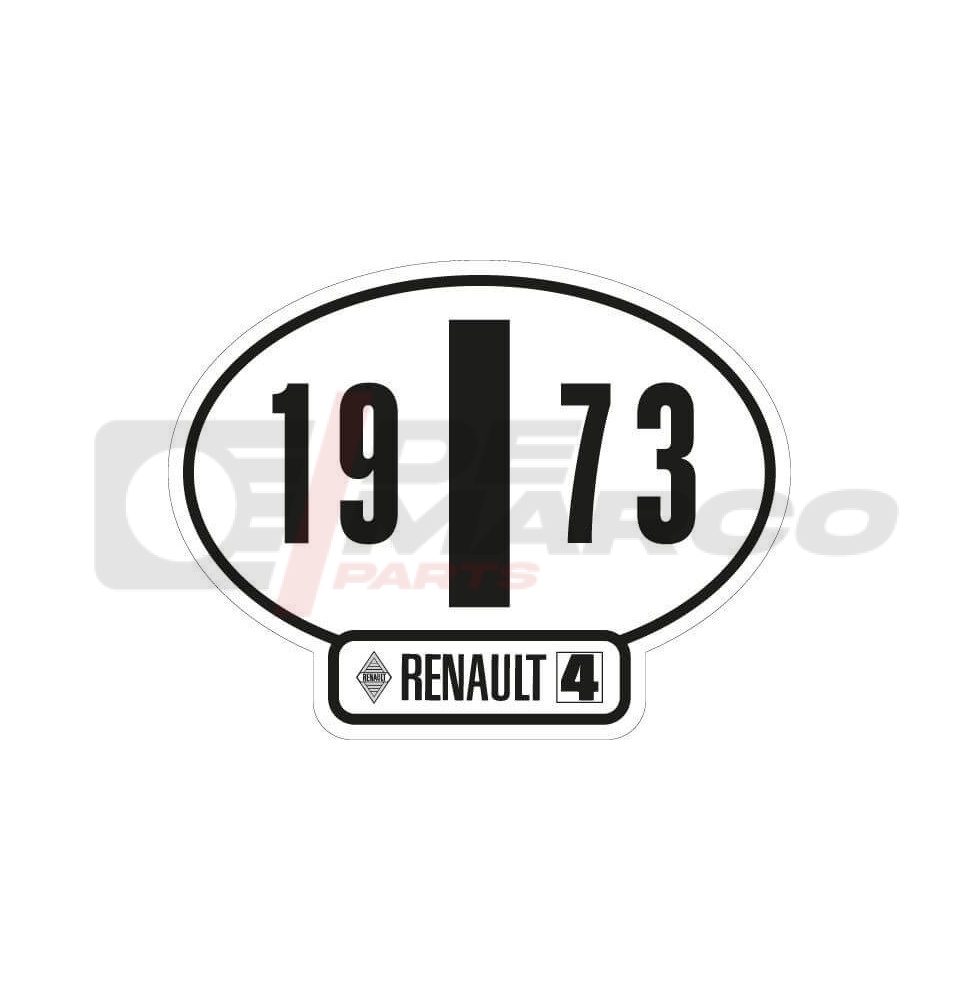 Italian identification sticker Renault 4 year 1973