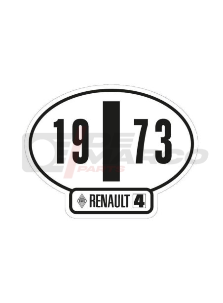 Adhesivo de identificación italiano del Renault 4, año 1973