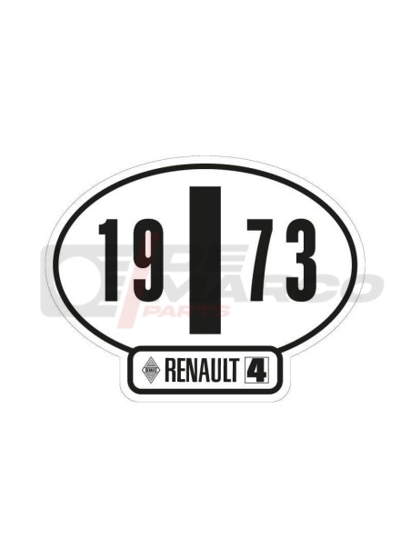 Italian identification sticker Renault 4 year 1973